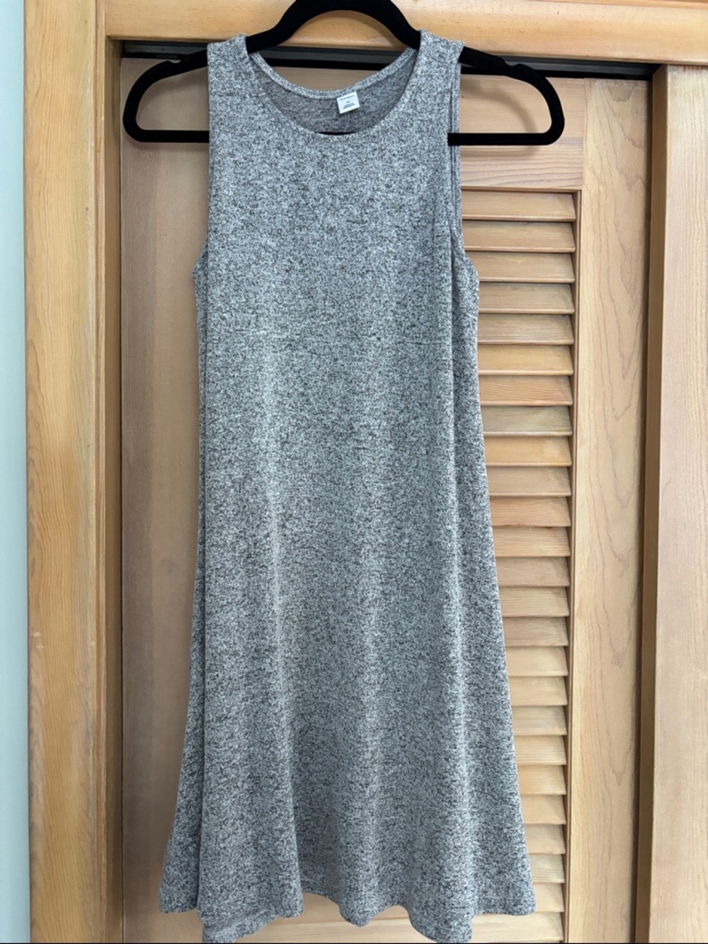 Old Navy Heathered Gray Sleeveless Midi Swing Dress